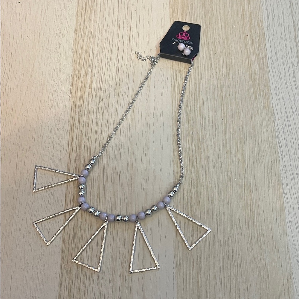 Paparazzi Silver Necklace with Purple Accents